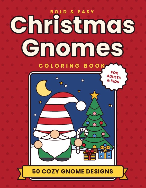 Christmas Gnomes coloring book cover