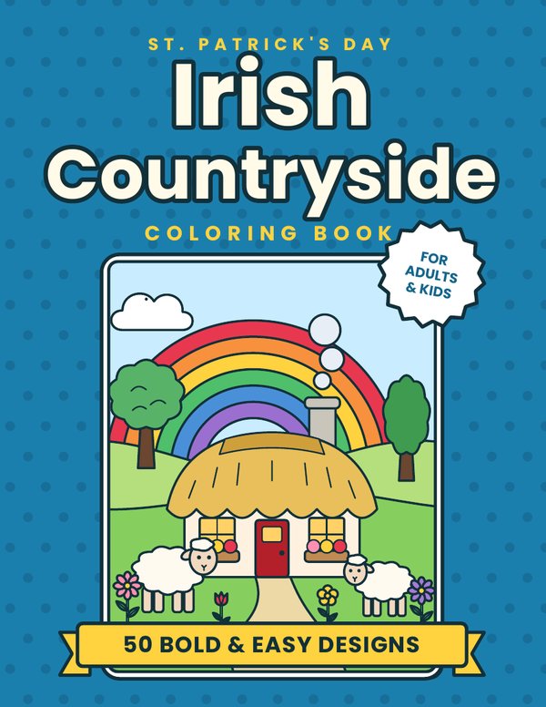 Irish Countryside coloring book cover