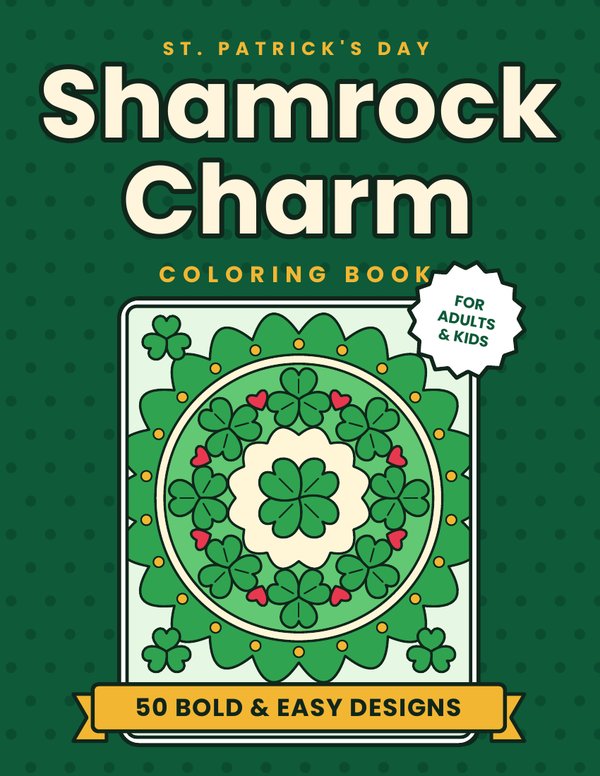 Shamrock Charm coloring book cover