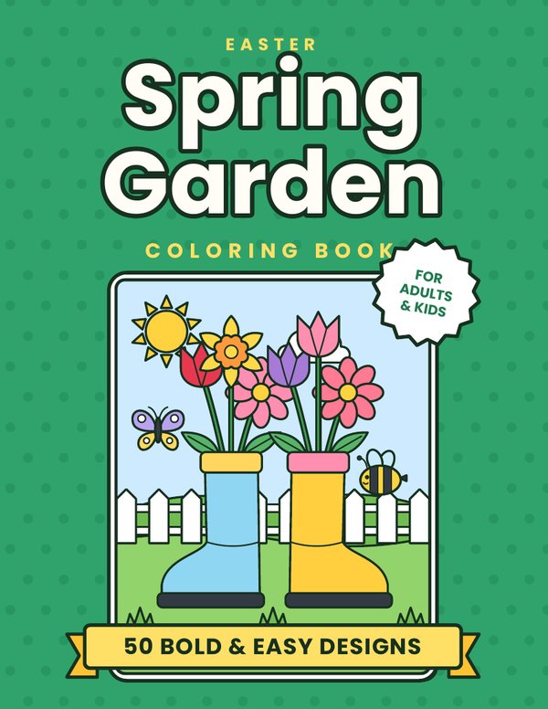 Spring Garden coloring book cover