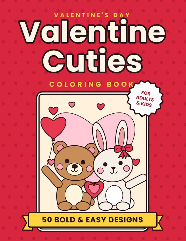 Valentine Cuties coloring book cover